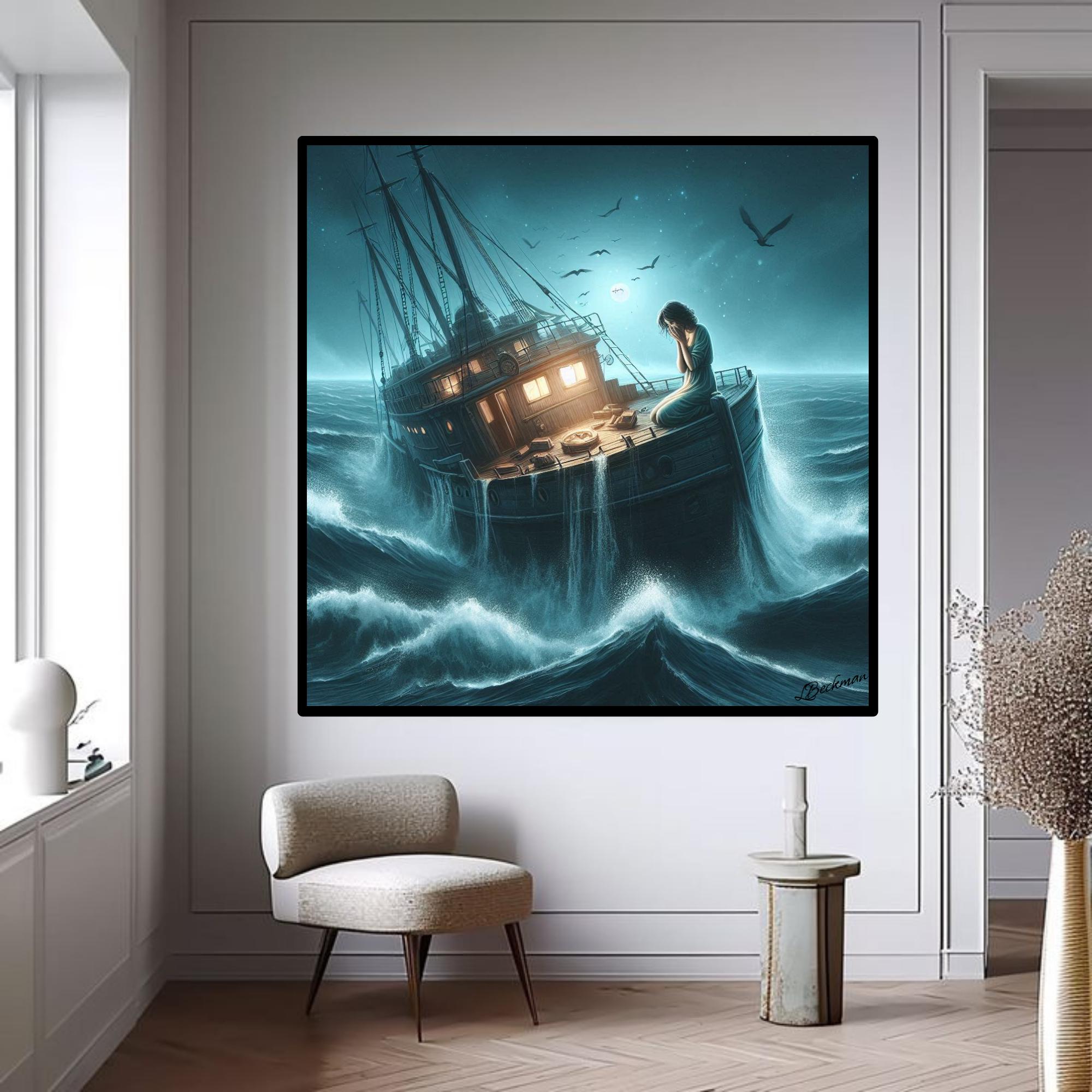 4 Pages Lost at Sea Digital Prints Wall Decor| Ocean Wall Art| Printable Wall Art| Titanic Poster| Unique Gift|  Ship Decor| Retro Design