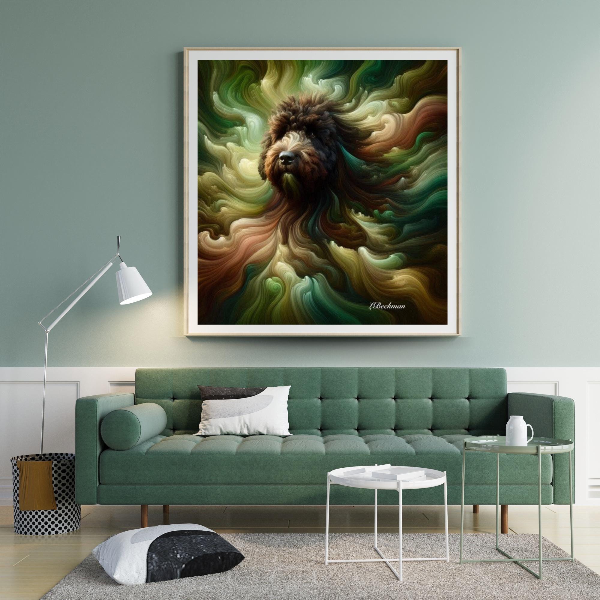 Myra's Debut Dog Wall Art| Dog Framed Art| Custom Dog Portrait| Decorative Home Decor| Vintage Printable| Newfypoo breed Printable Art| Gift