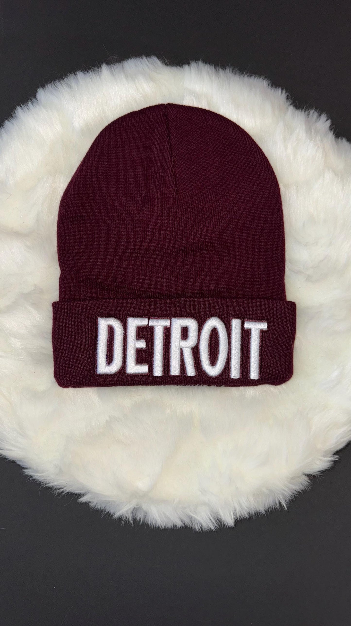 Detroit Beanie winter hat embroidered