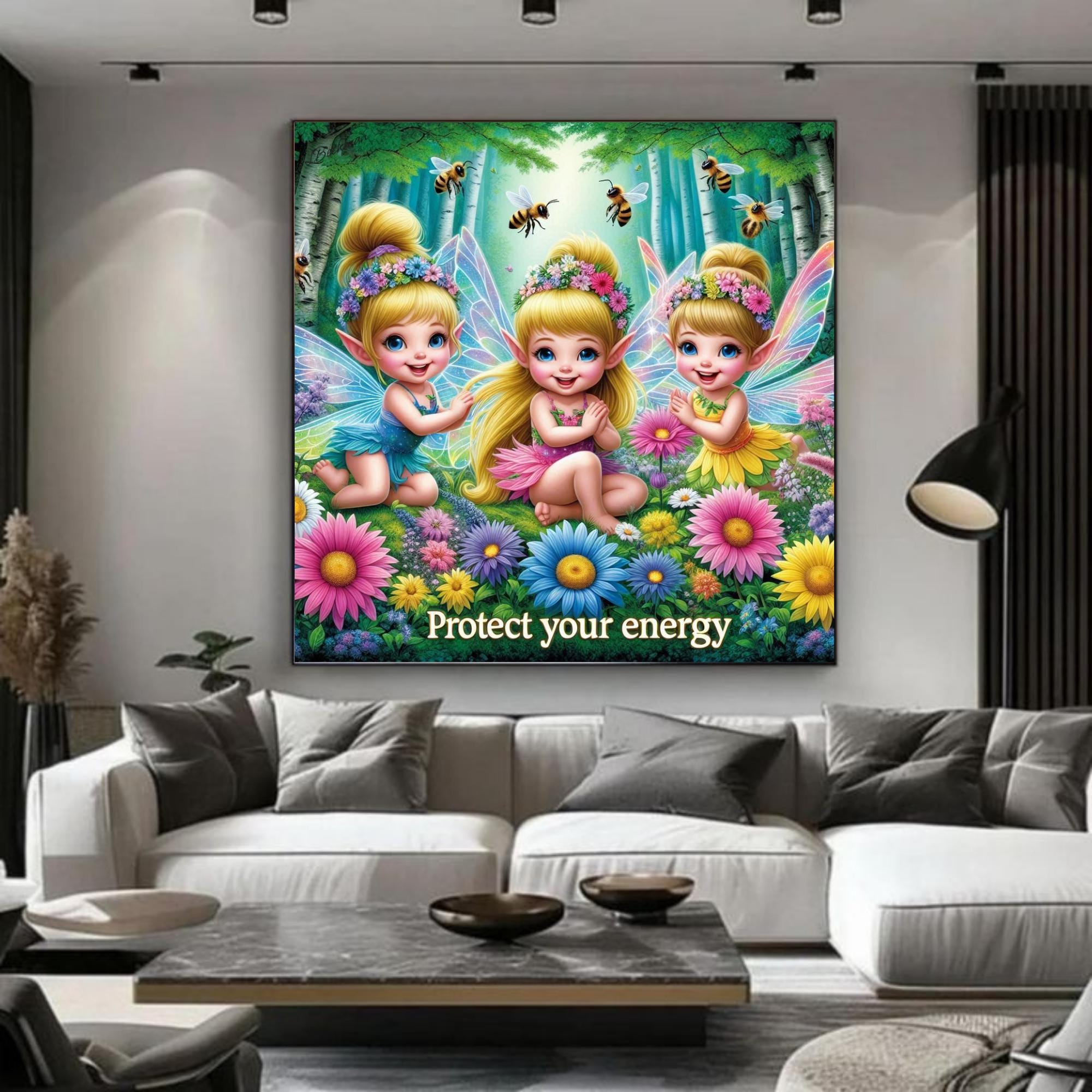 Protect Your Energy Home Design| Wall Decor| Printable Wall Art| Living Room Decor| Spiritual Wall Art| Good Vibes Art| Positive Energy Art