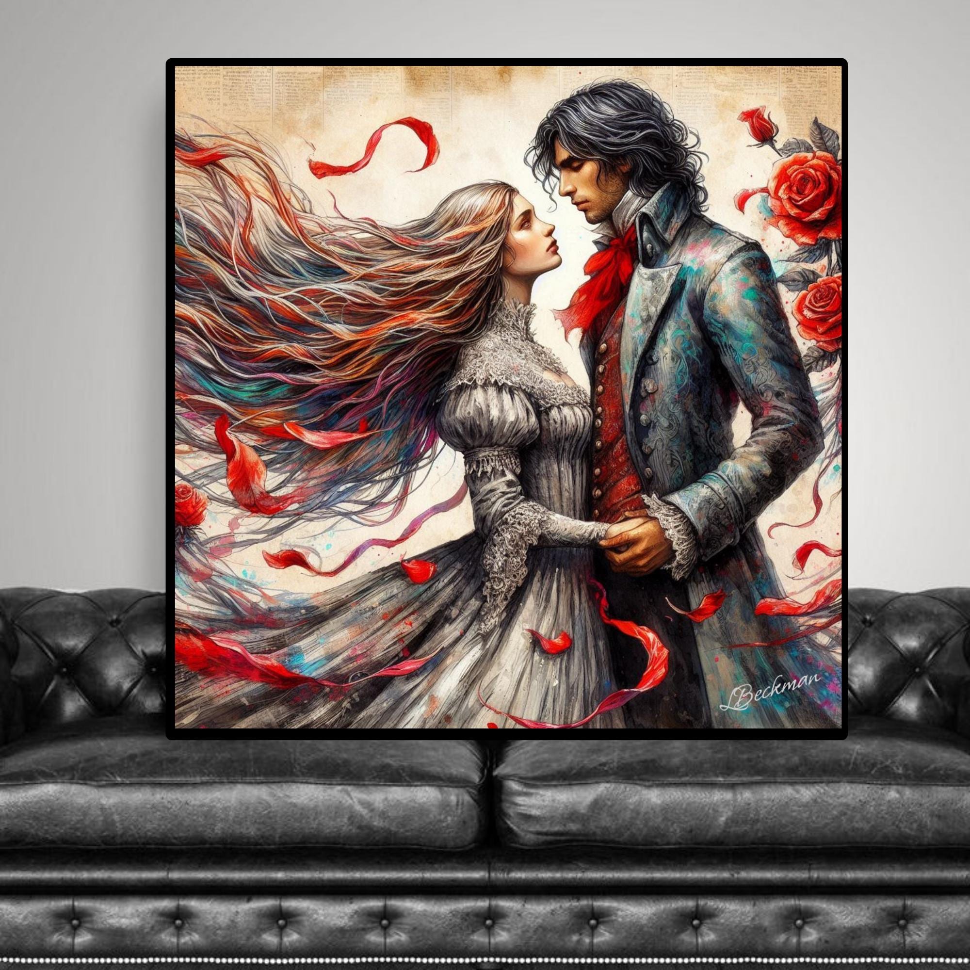 Romantic Fairy Tale Love WallArt| Instant Download| Home Decor| Love Story| Bedroom Decor| Anniversary Gift| Romantic Art| Housewarming Gift