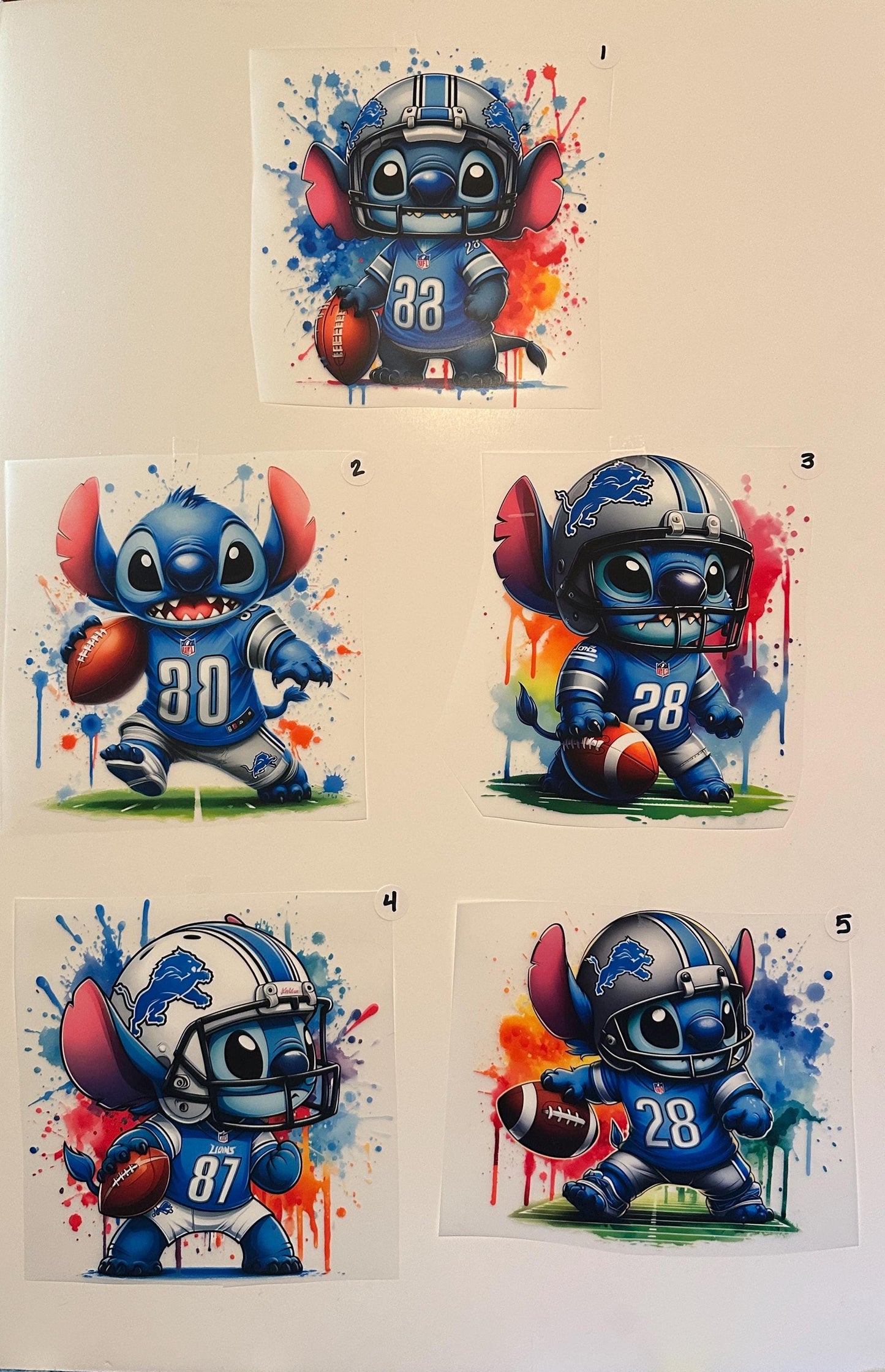 Detroit Lions Football Disney Stitch Toddler/Youth T- shirt Jerseys