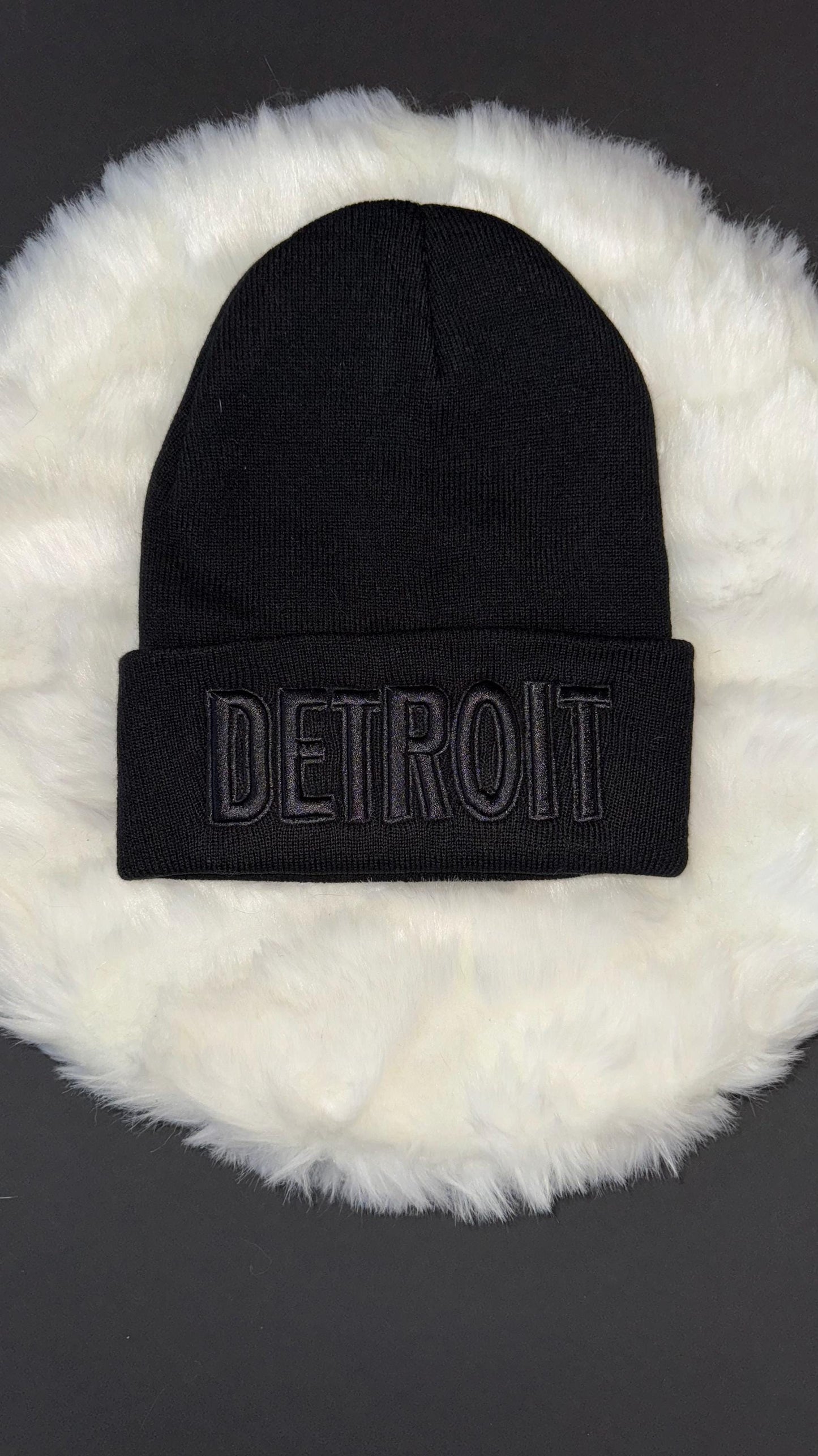 Detroit Beanie winter hat embroidered