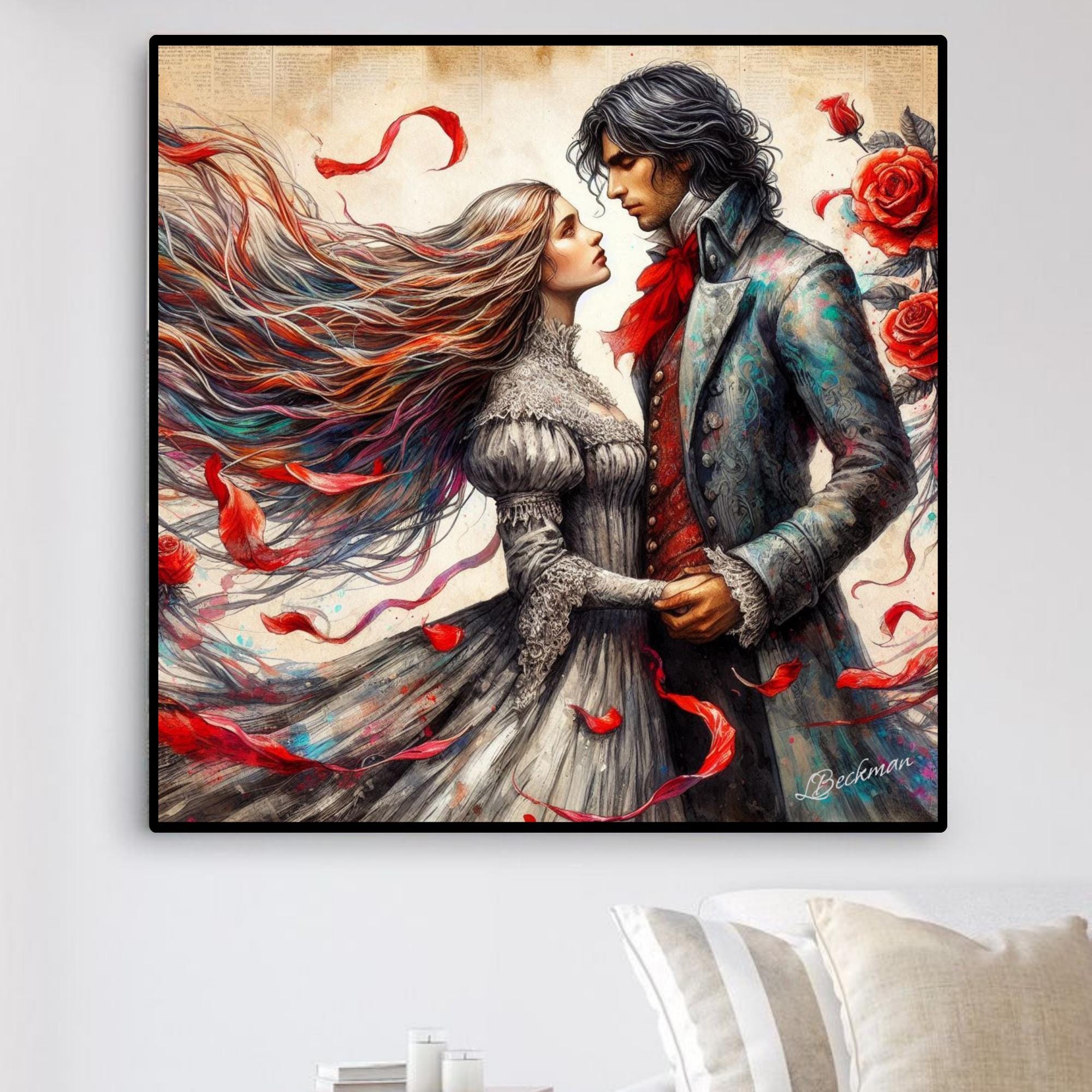 Romantic Fairy Tale Love WallArt| Instant Download| Home Decor| Love Story| Bedroom Decor| Anniversary Gift| Romantic Art| Housewarming Gift