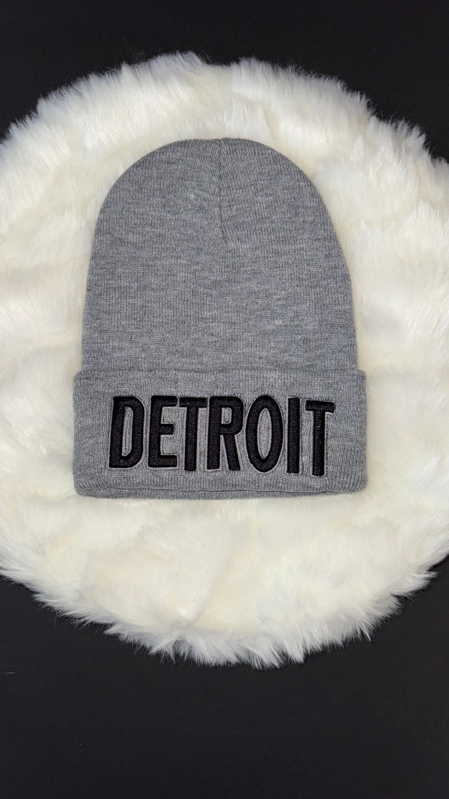 Detroit Beanie winter hat embroidered