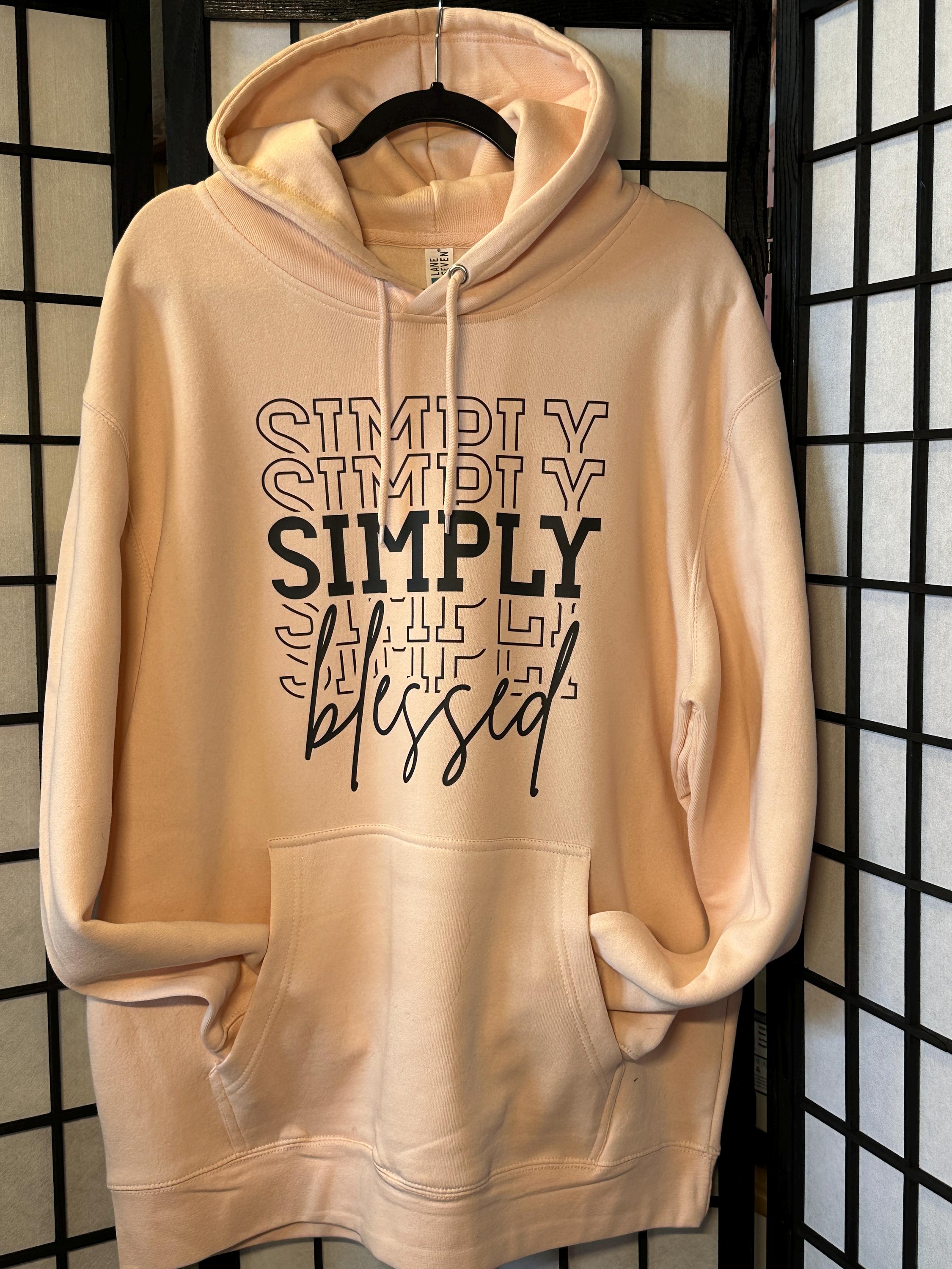 Simply Blessed Hoodie | Medium to Light Weight Hoodie | Unisex Fit Hoodie |Blush Pink Hoodie