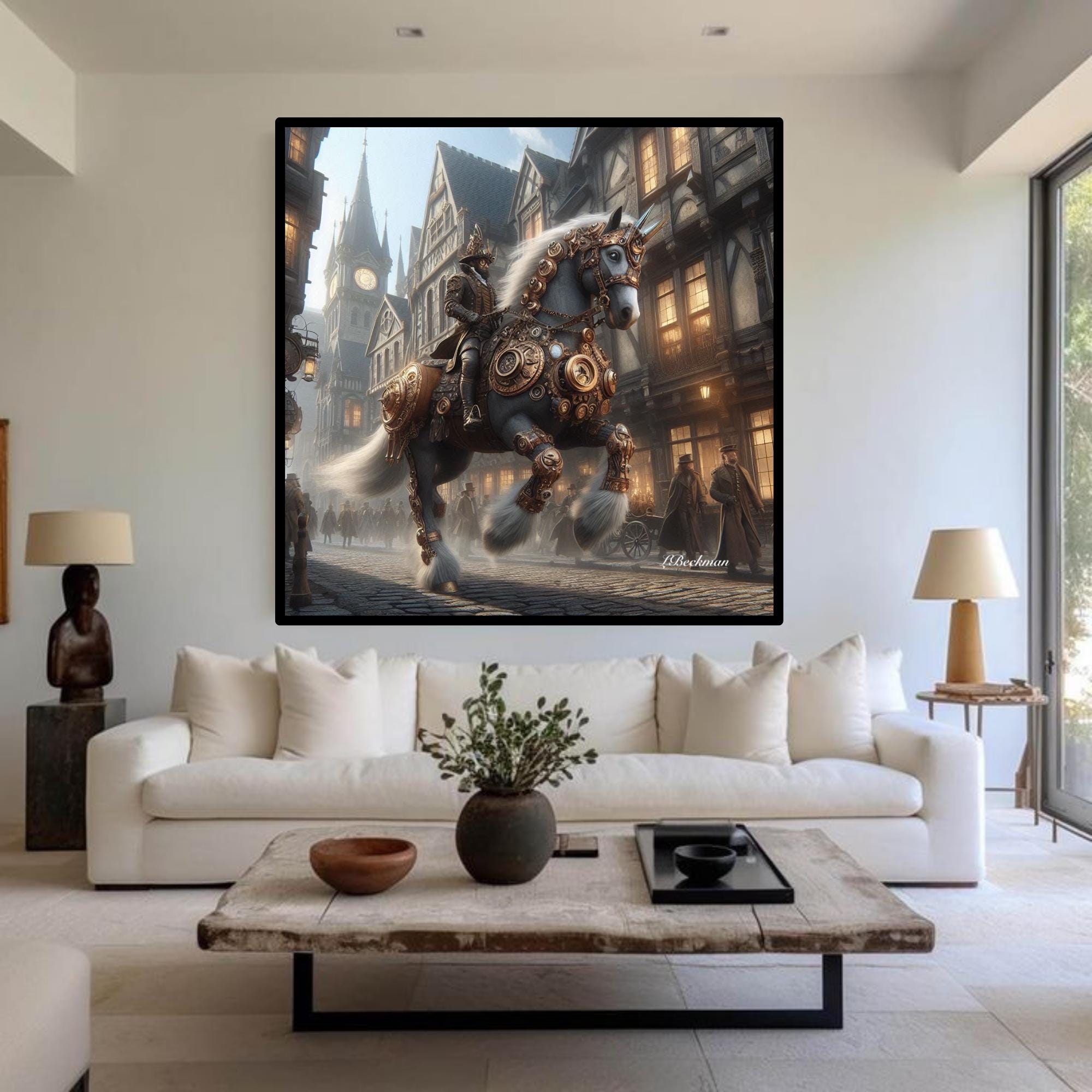 2 Page Steampunk Stallions Printable Wall Art| Home Decor Wall Art| Trendy Modern Wall Art| Horse lovers Gift| Home Wall Art| Steampunk Gift