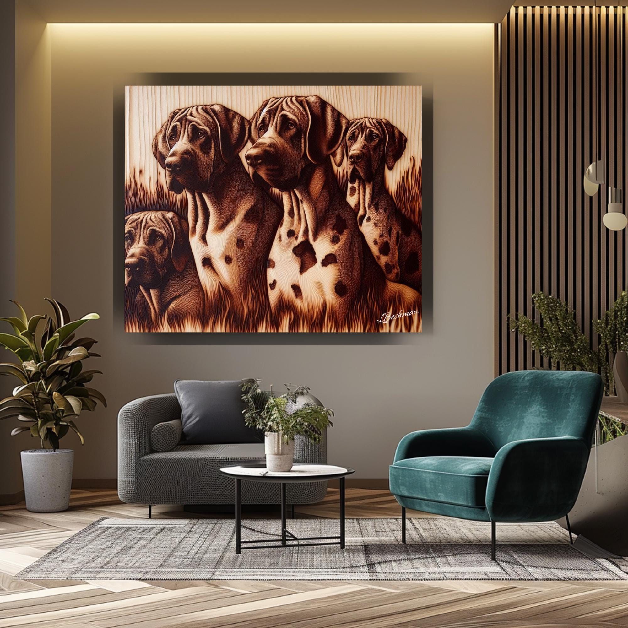 Printable Great Danes Wall Decor| Dog Wall Art| Pet Portrait| Living Room Art| Animal Wall Prints| Dog Digital Prints| Gift for Dog Lovers