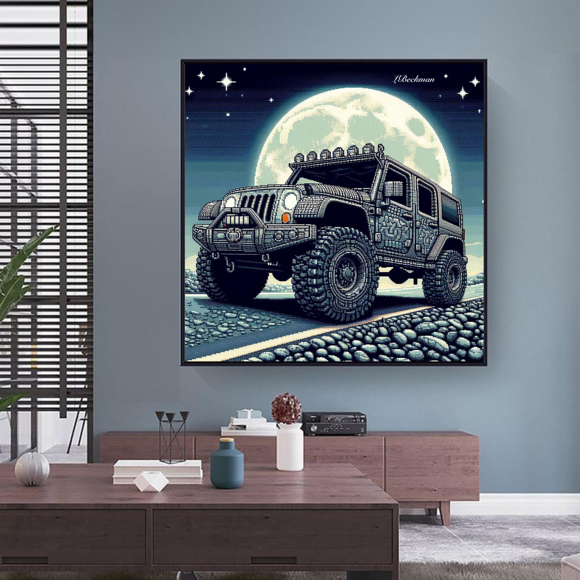 Concept Wrangler| Printable Wall Art| Living Room Decor| Jeep Wrangler Art| Trendy Game Room Decor| Rustic Art|  Automobile Wall Art| Car