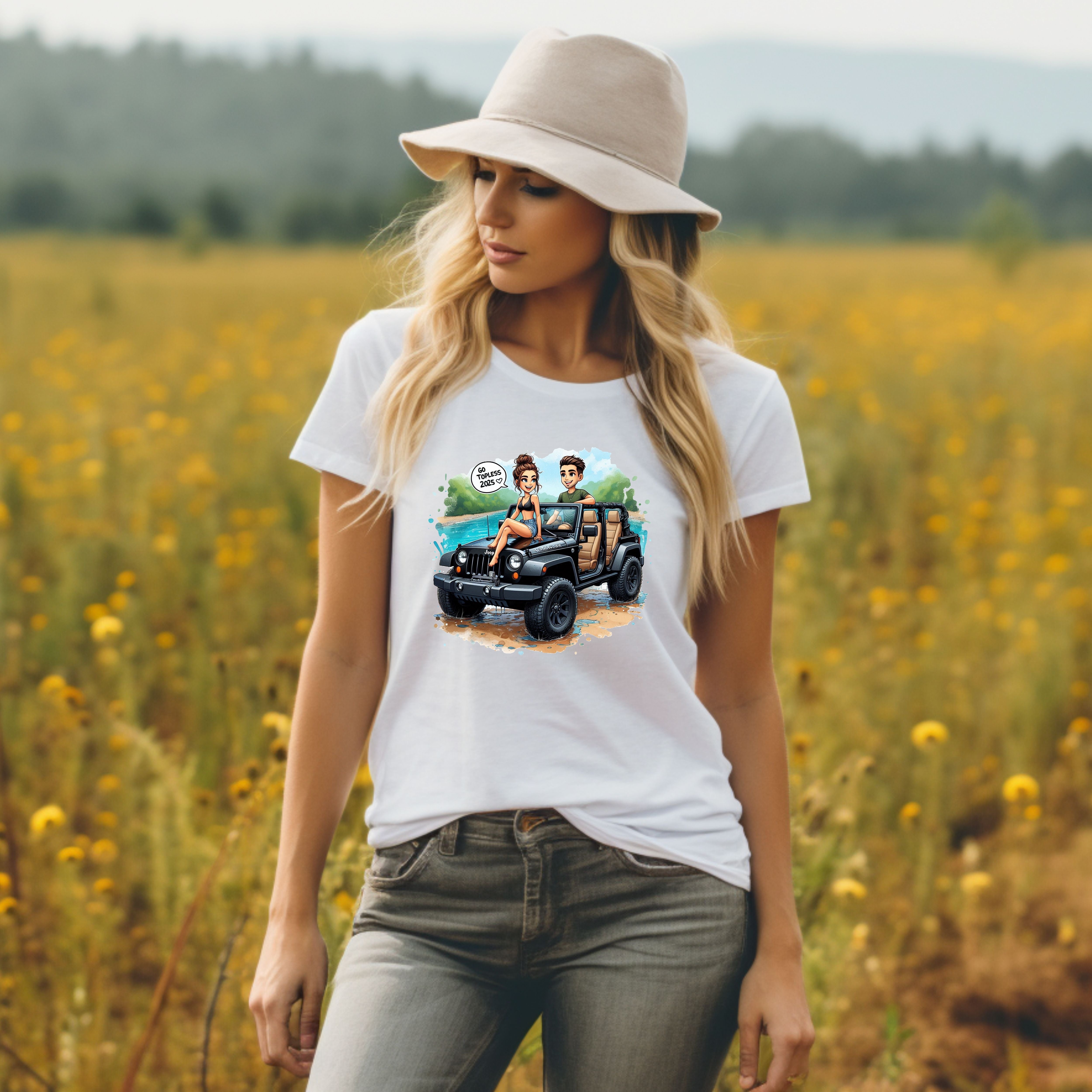 Go topless Day 2025 | Short Sleeve T-shirt | Bella Canvas | Jeep Wrangler | Jeeps | Largest Worldwide One Day Jeep Event | May 17, 2025