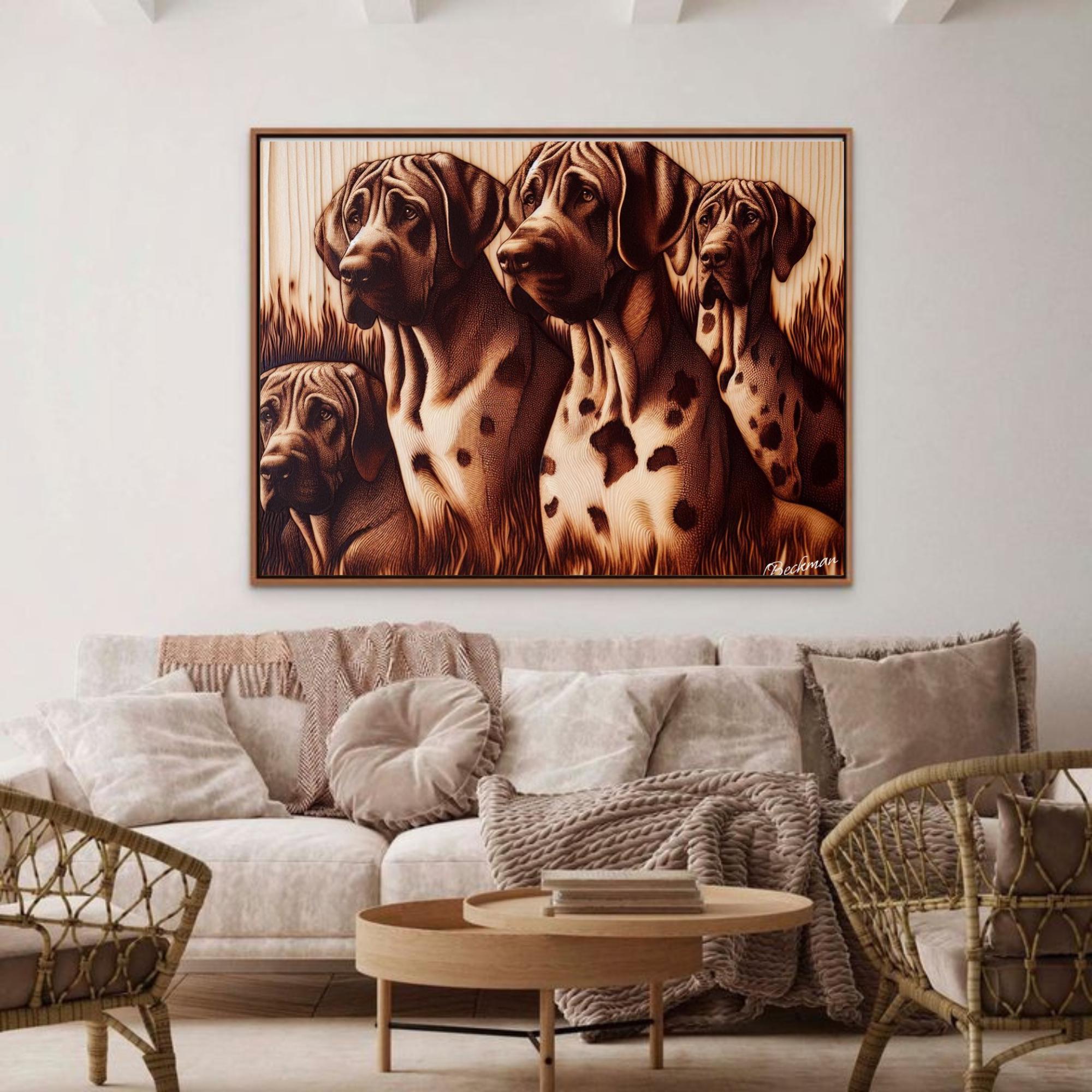 Printable Great Danes Wall Decor| Dog Wall Art| Pet Portrait| Living Room Art| Animal Wall Prints| Dog Digital Prints| Gift for Dog Lovers
