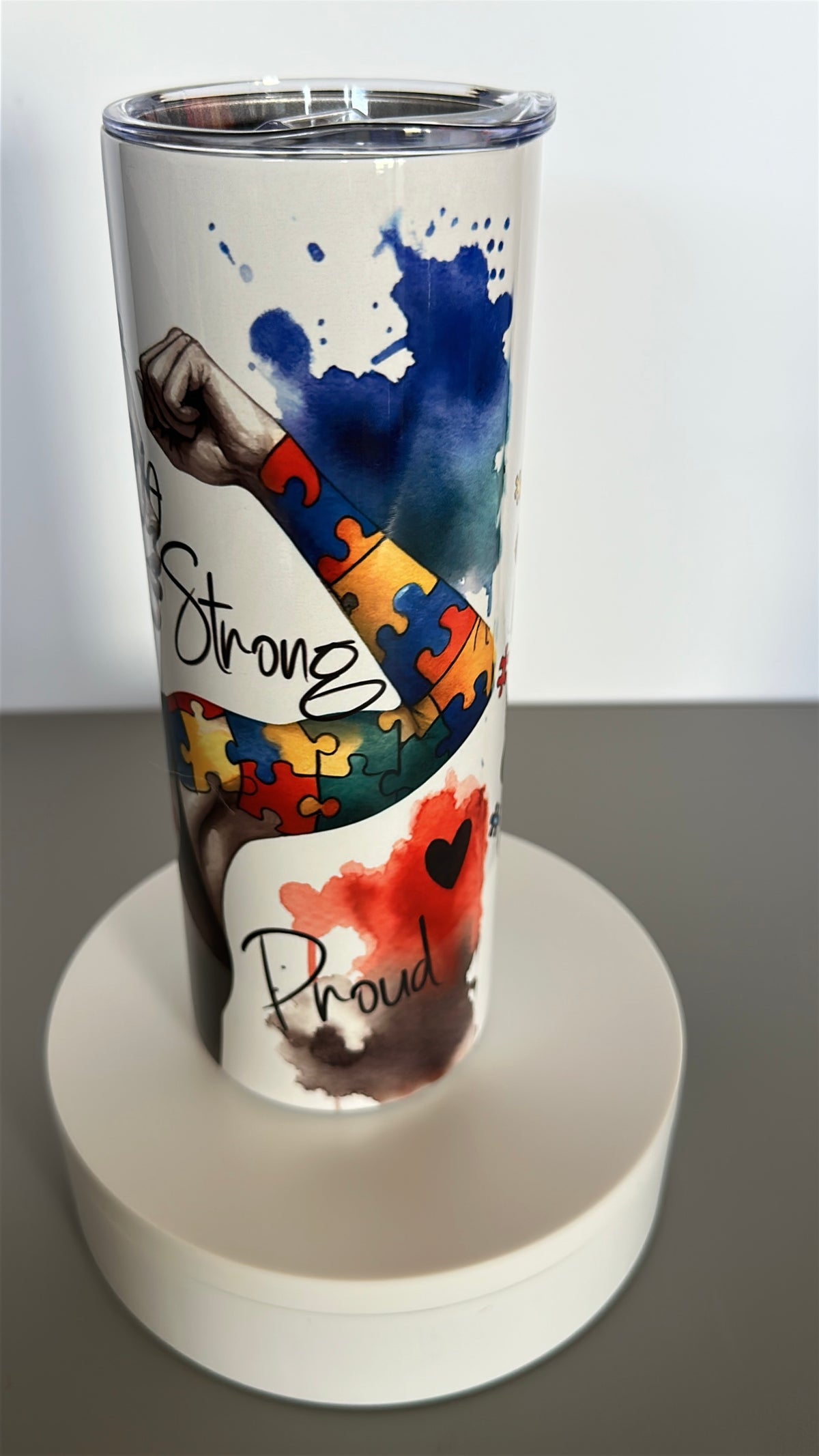 Autism pride travel mug Spill-proof autism tumbler Strong autism mom cup Strong autism mom cup