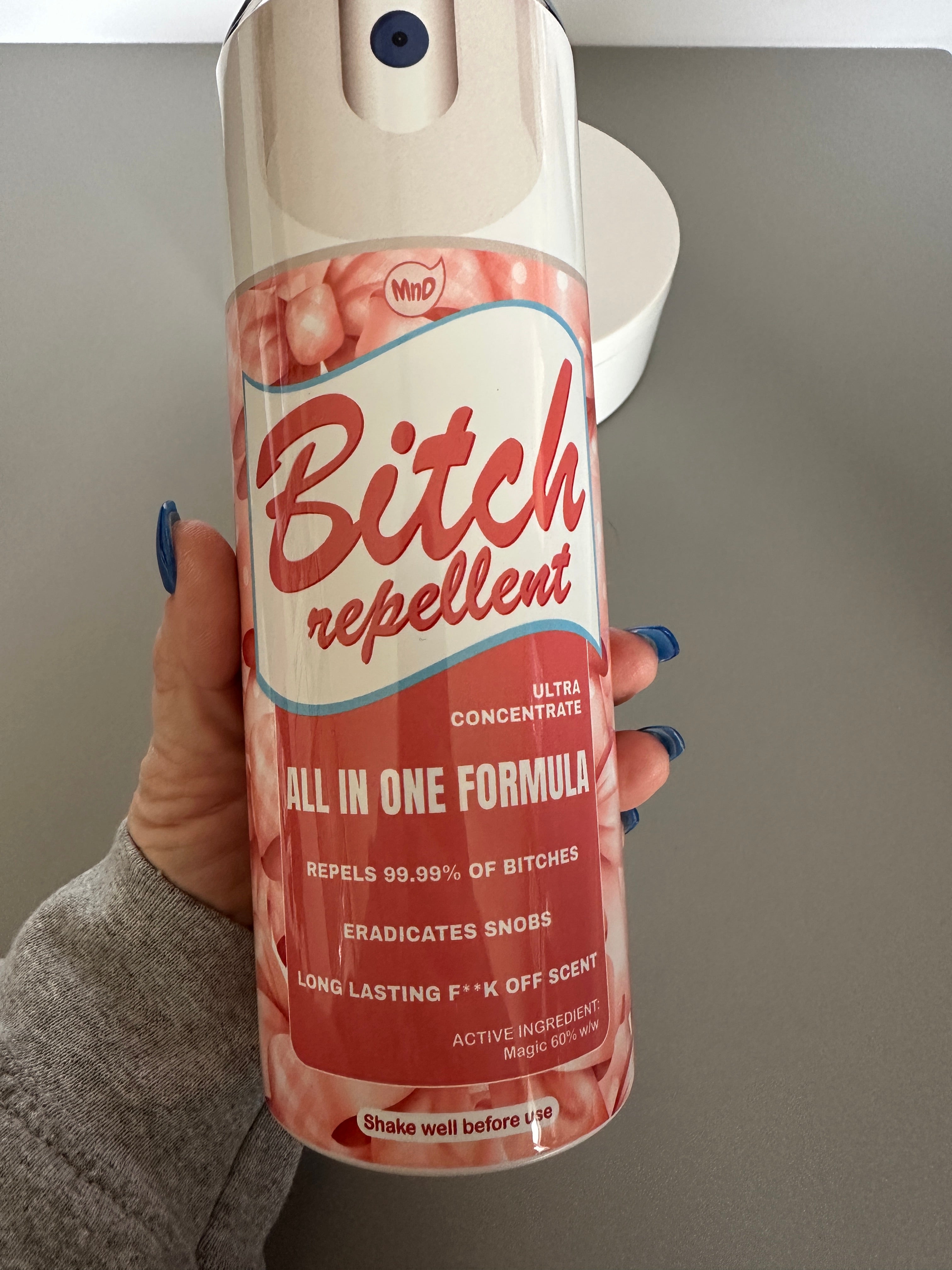 FunnyGiftForFriends​ 20ozTumbler Bitch Be Gone Spray Tumbler Humorous Insulated Travel Mug Practical Joke Drinkware