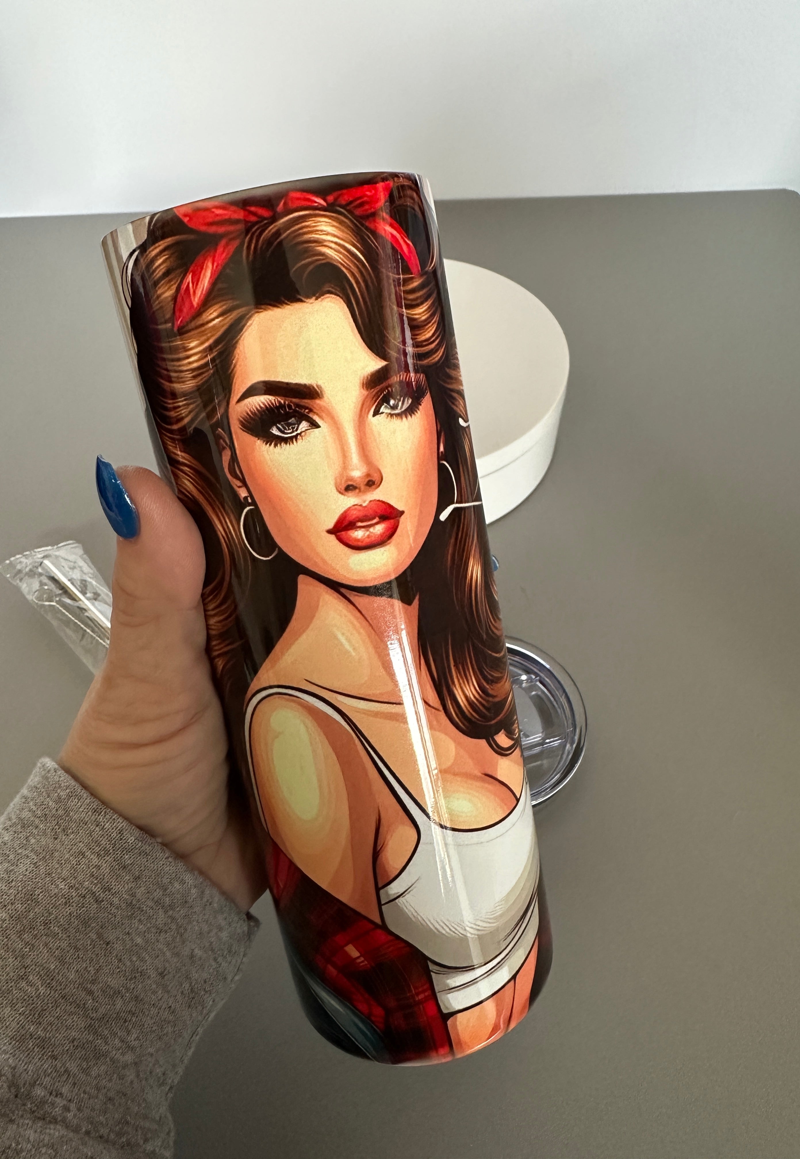 Personalized Accessories 20 oz Stainless Steel Tumbler Home Decor Accessories Eco-Friendly Tumblers Collector's Edition Drinkware Custom Pin-up Merchandise Artistic Travel Mug