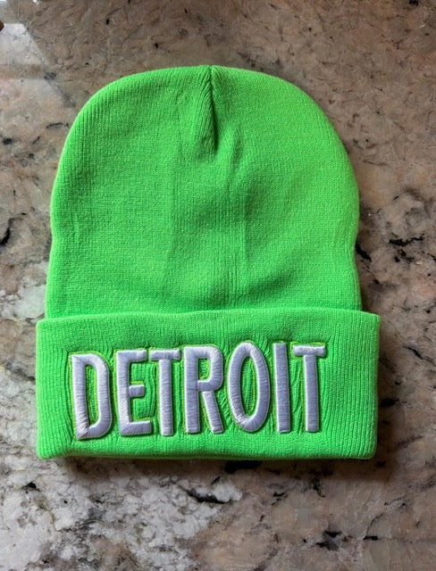 Detroit Beanie winter hat embroidered NEW COLORS ADDED