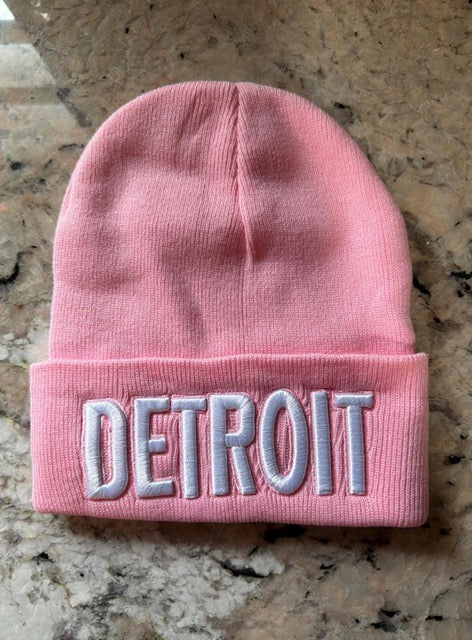 Detroit Beanie winter hat embroidered NEW COLORS ADDED