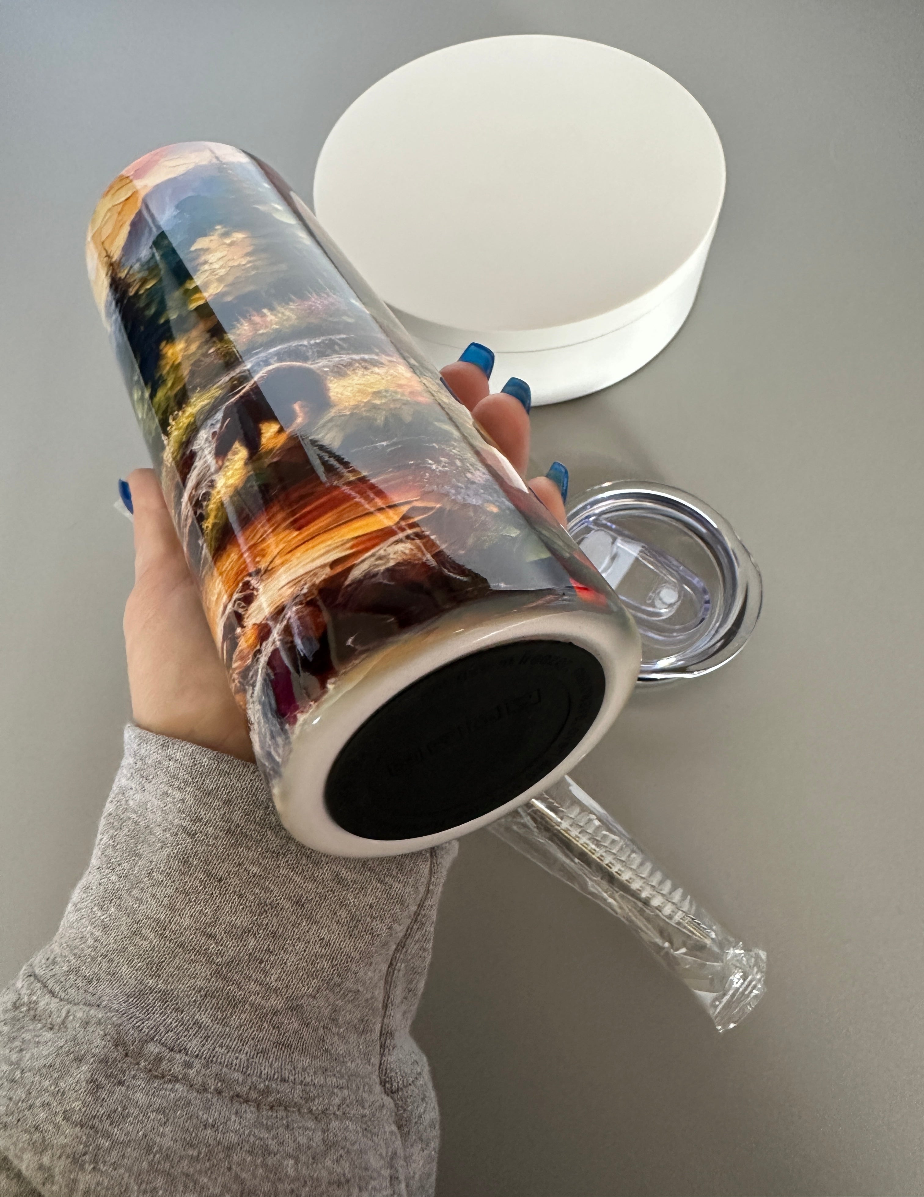 Artistic Travel Mug Wildlife Lover Gift Outdoor Adventure Tumbler Eco-Friendly Tumblers Personalized Drinkware Mountain Scenery Tumbler Rustic Travel Mug Smoky Mountains Tumbler Wildlife Drinkware Nature Art Tumbler Original Art Tumbler Oil Painting Tumbler 20 oz Stainless Steel Tumbler Black Bear Tumbler Tennessee Landscap