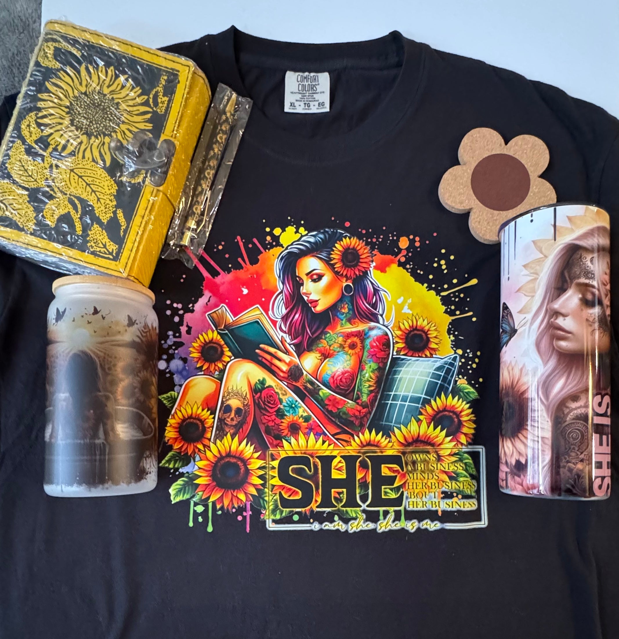 Sunflower Clothing for Women Cozy Book Bundles with Sunflower Gifts Sunflower Journal Sunflower Apparel for Women Self Love and Sunflowers Floral Journals
