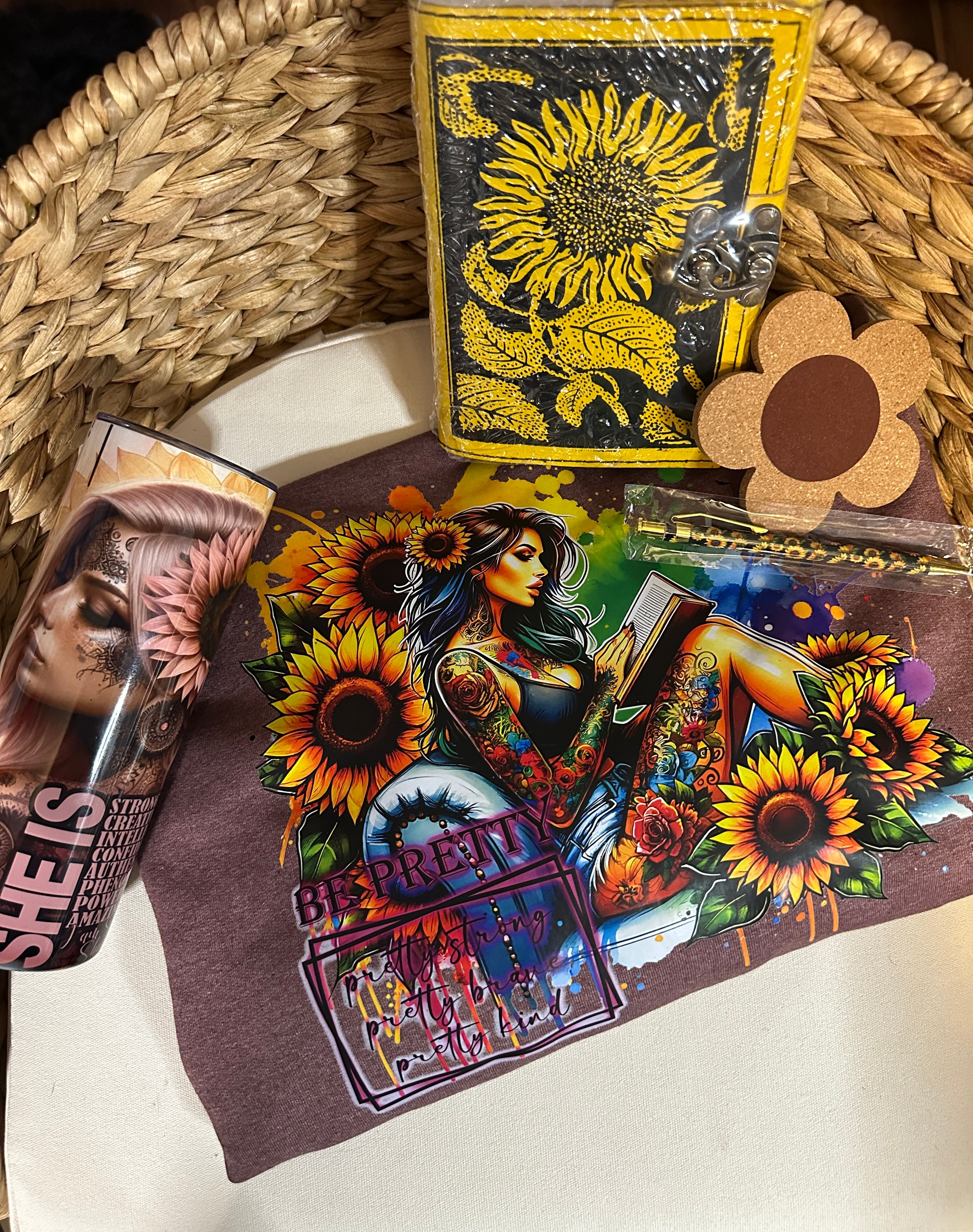 Sunflower Clothing for Women Cozy Book Bundles with Sunflower Gifts Sunflower Journal Sunflower Apparel for Women Self Love and Sunflowers Floral Journals