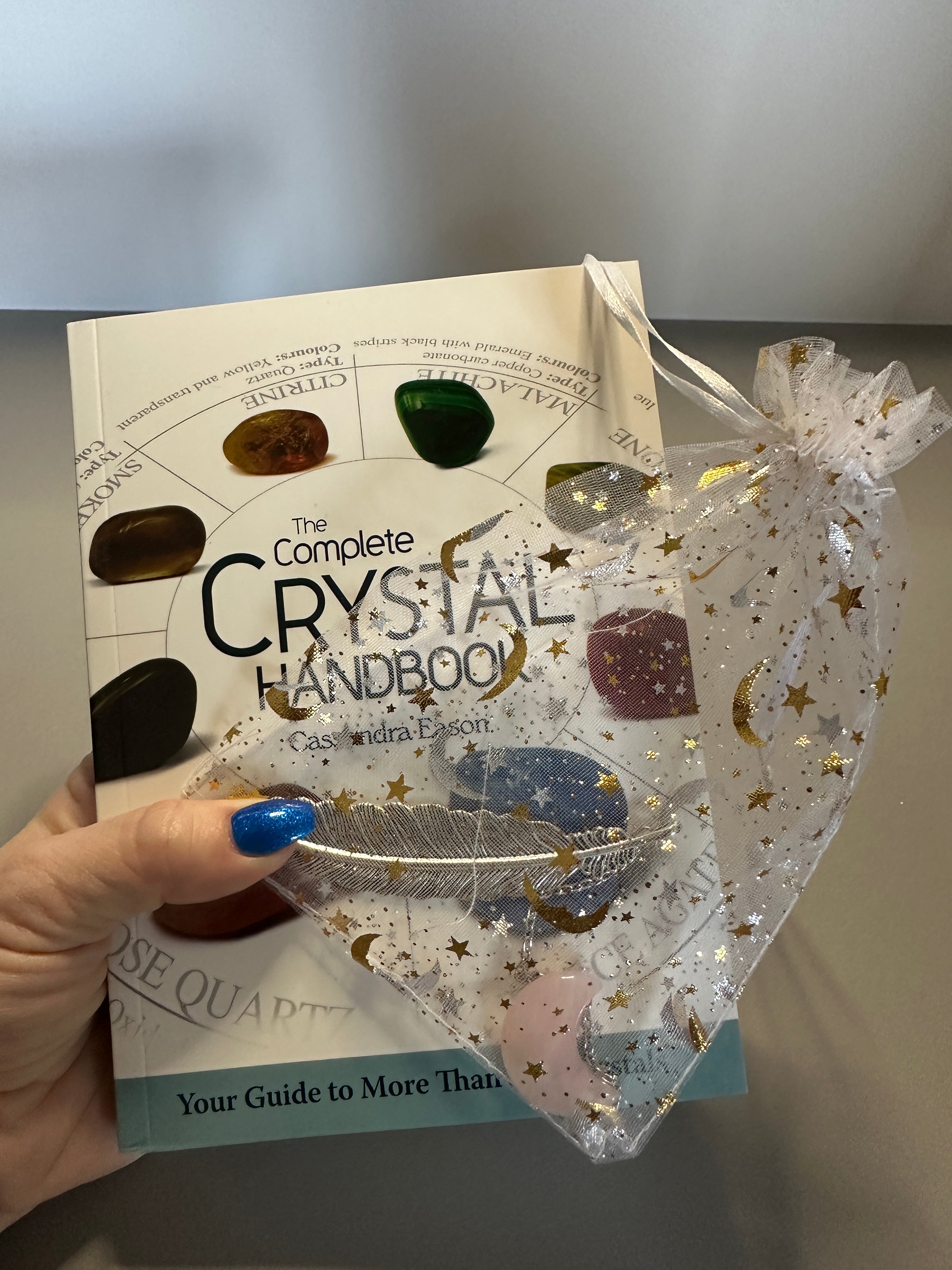 Crystal reading bundle Tumbled stone gift set Libby cup with straw and lid