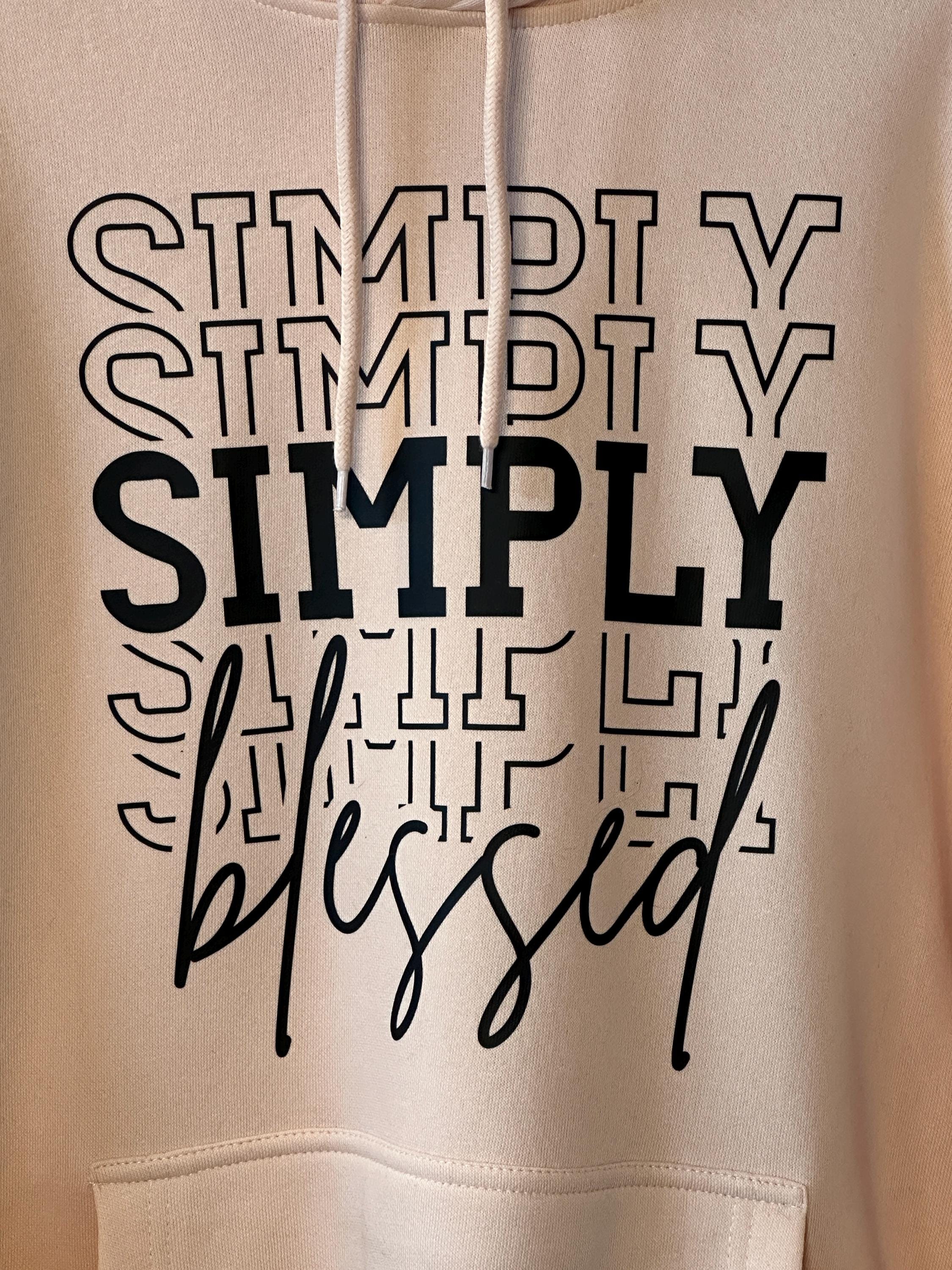 Simply Blessed Hoodie | Medium to Light Weight Hoodie | Unisex Fit Hoodie |Blush Pink Hoodie