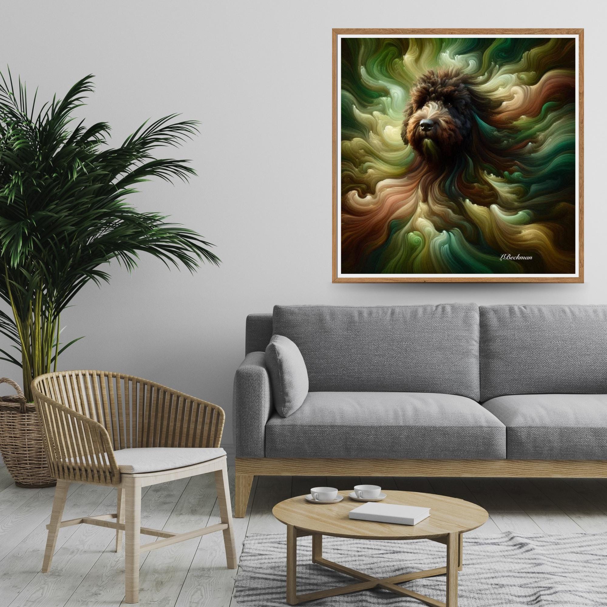 Myra's Debut Dog Wall Art| Dog Framed Art| Custom Dog Portrait| Decorative Home Decor| Vintage Printable| Newfypoo breed Printable Art| Gift