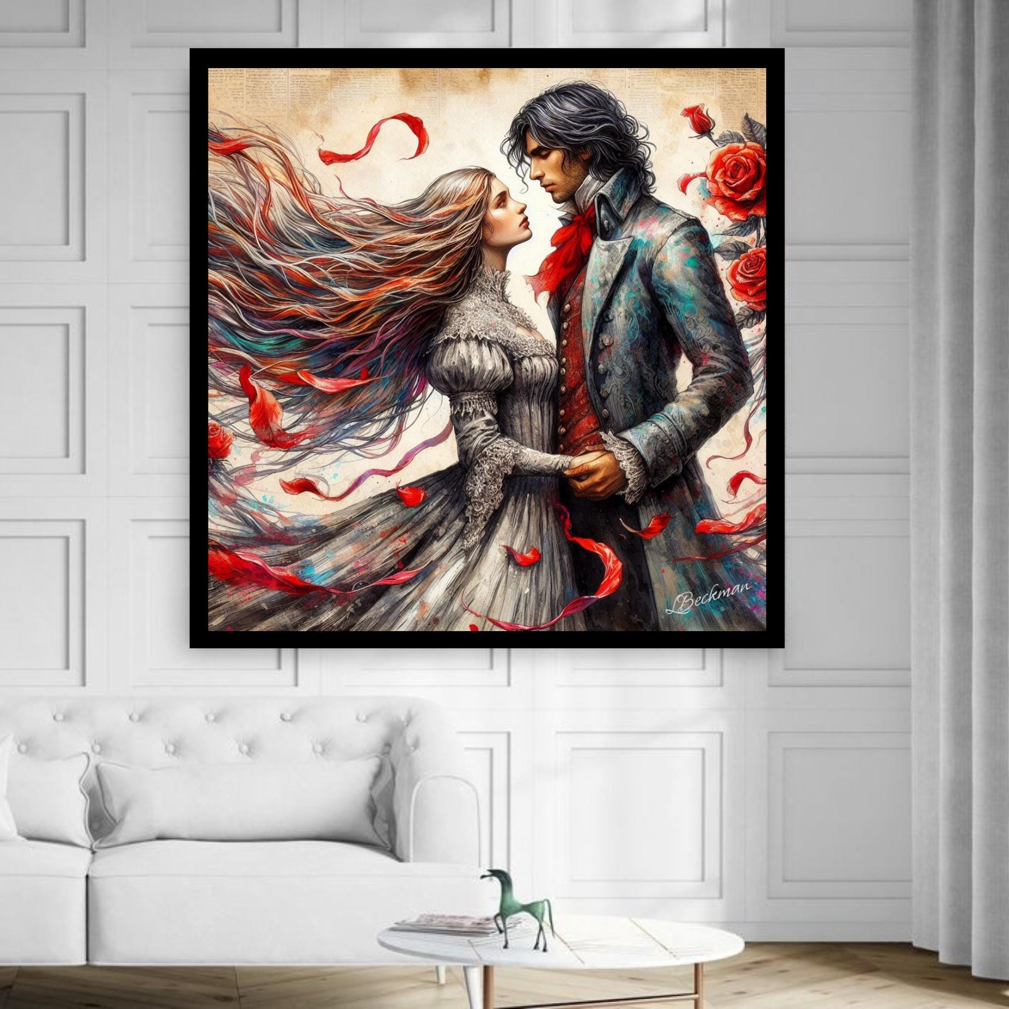 Romantic Fairy Tale Love WallArt| Instant Download| Home Decor| Love Story| Bedroom Decor| Anniversary Gift| Romantic Art| Housewarming Gift