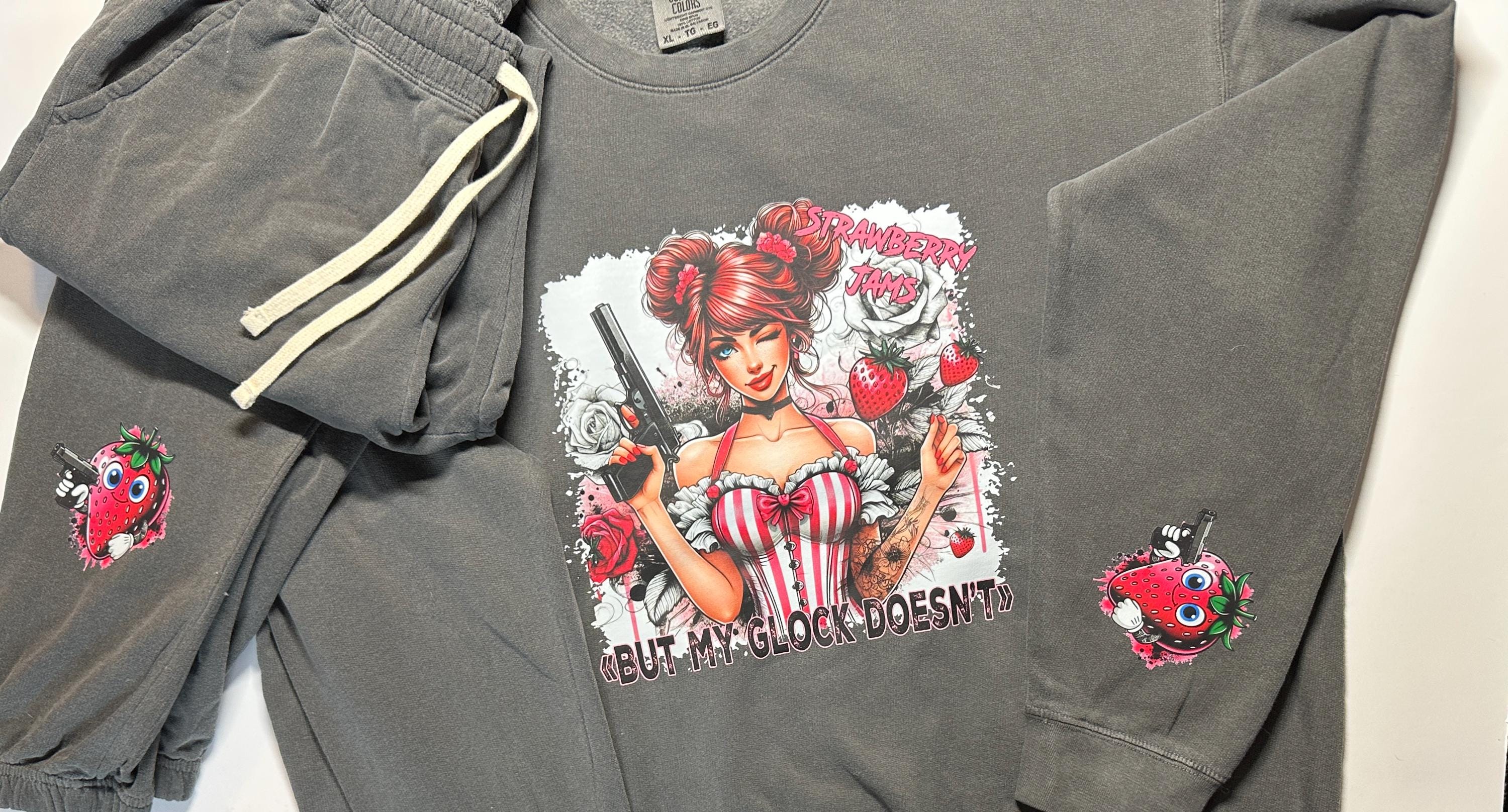 Strawberry Jam Lounge Wear Set | Comfort Colors | Pepper Color | Unisex Fit