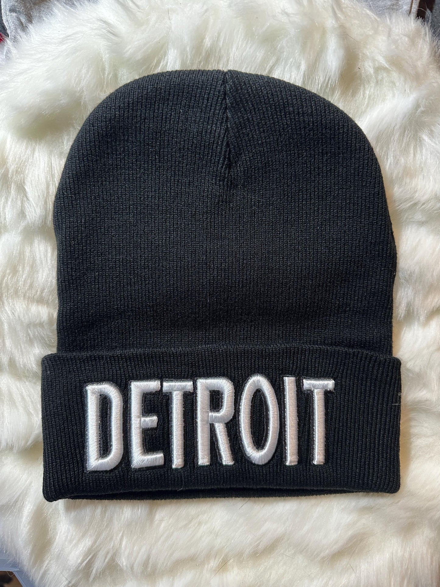 Detroit Beanie winter hat embroidered