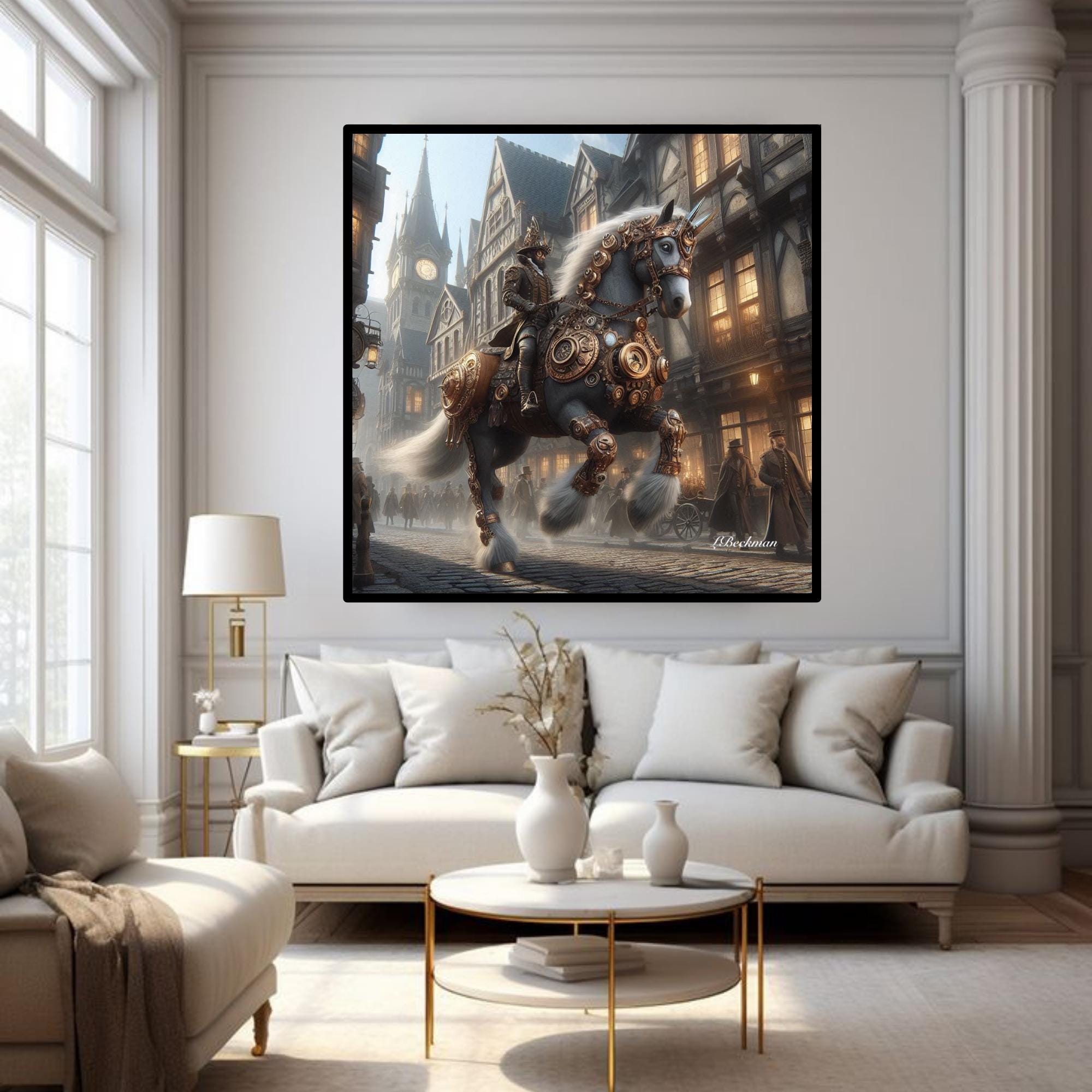 2 Page Steampunk Stallions Printable Wall Art| Home Decor Wall Art| Trendy Modern Wall Art| Horse lovers Gift| Home Wall Art| Steampunk Gift