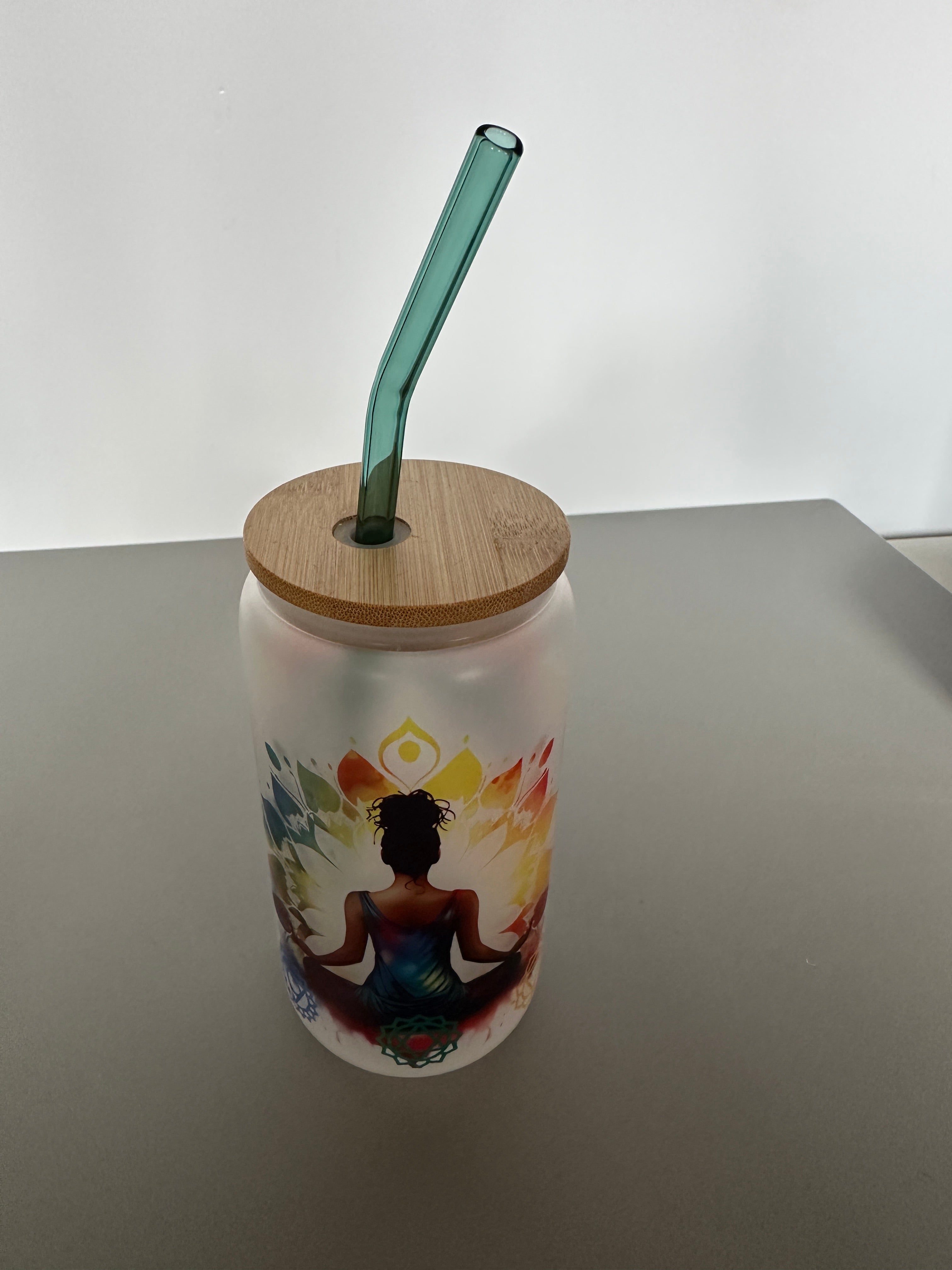chakra glass tumbler