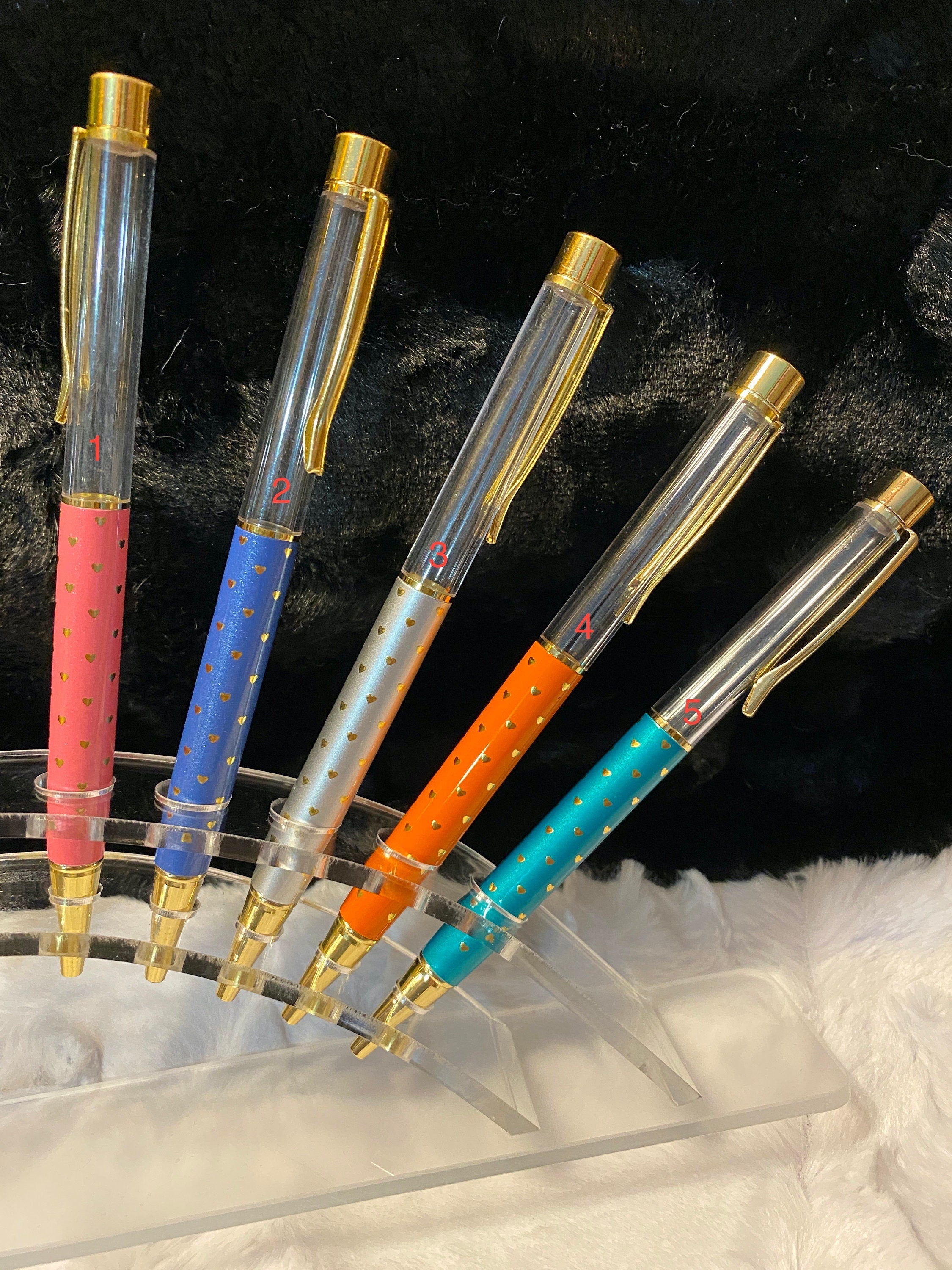 Zen Pen | Hearts | Hearts Pattern | Variable Colors | Filled with natural healing crystals/stones