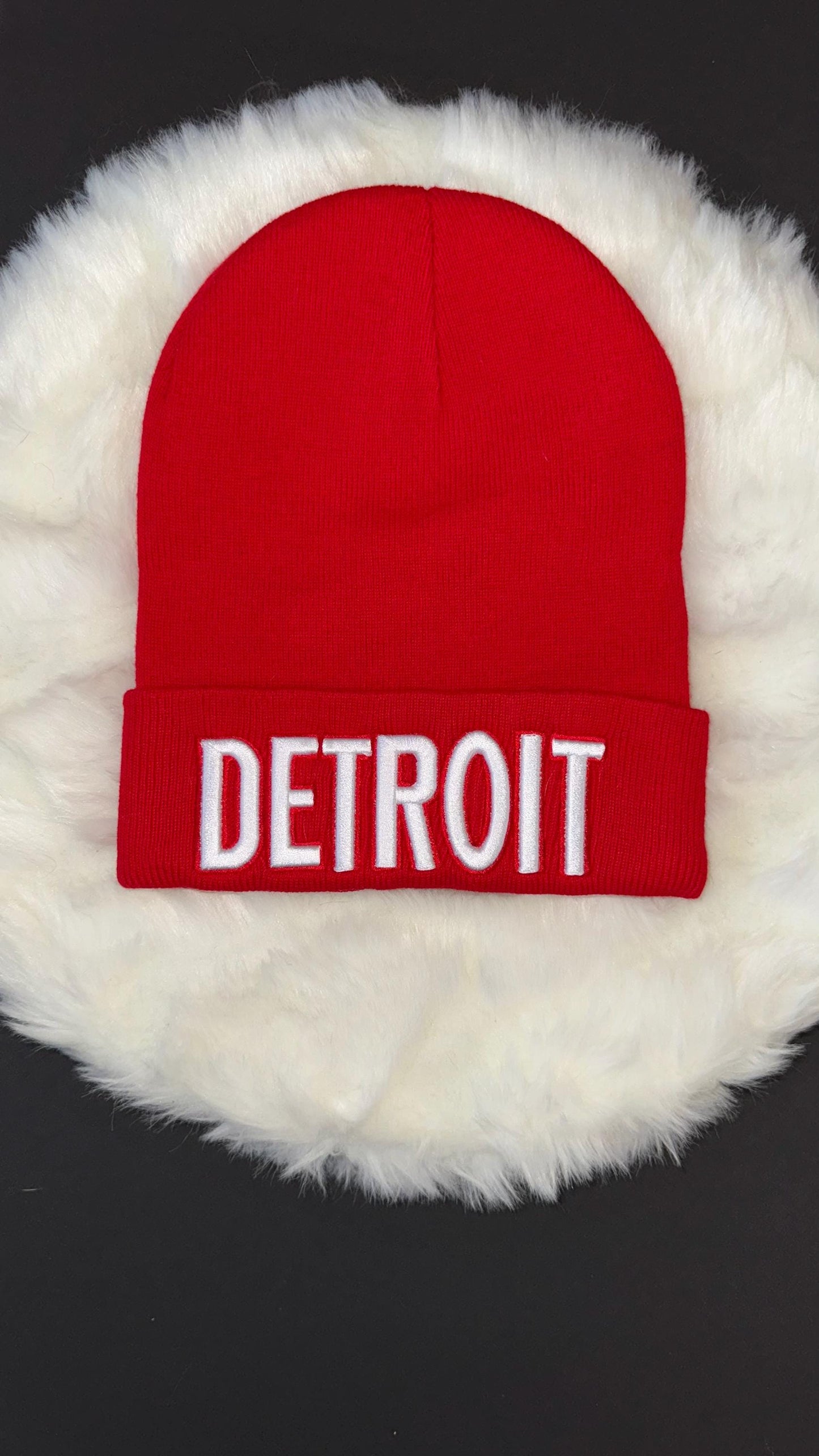 Detroit Beanie winter hat embroidered