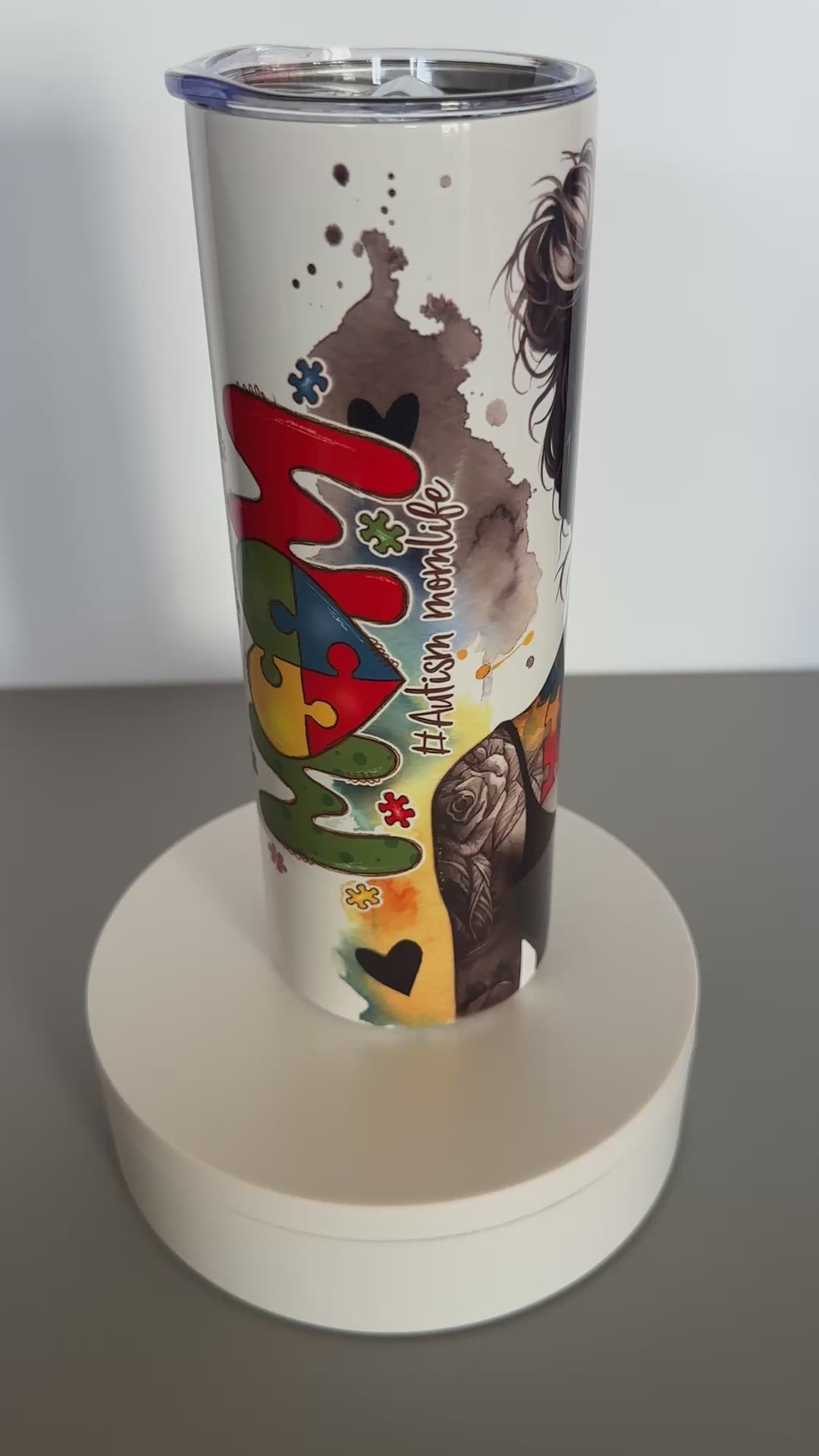 Autism Mom Strong Proud 20 oz Stainless Steel Tumbler