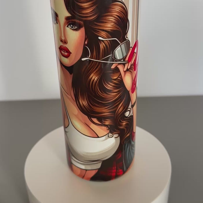 Personalized Accessories 20 oz Stainless Steel Tumbler Home Decor Accessories Eco-Friendly Tumblers Collector's Edition Drinkware Custom Pin-up Merchandise Artistic Travel Mug
