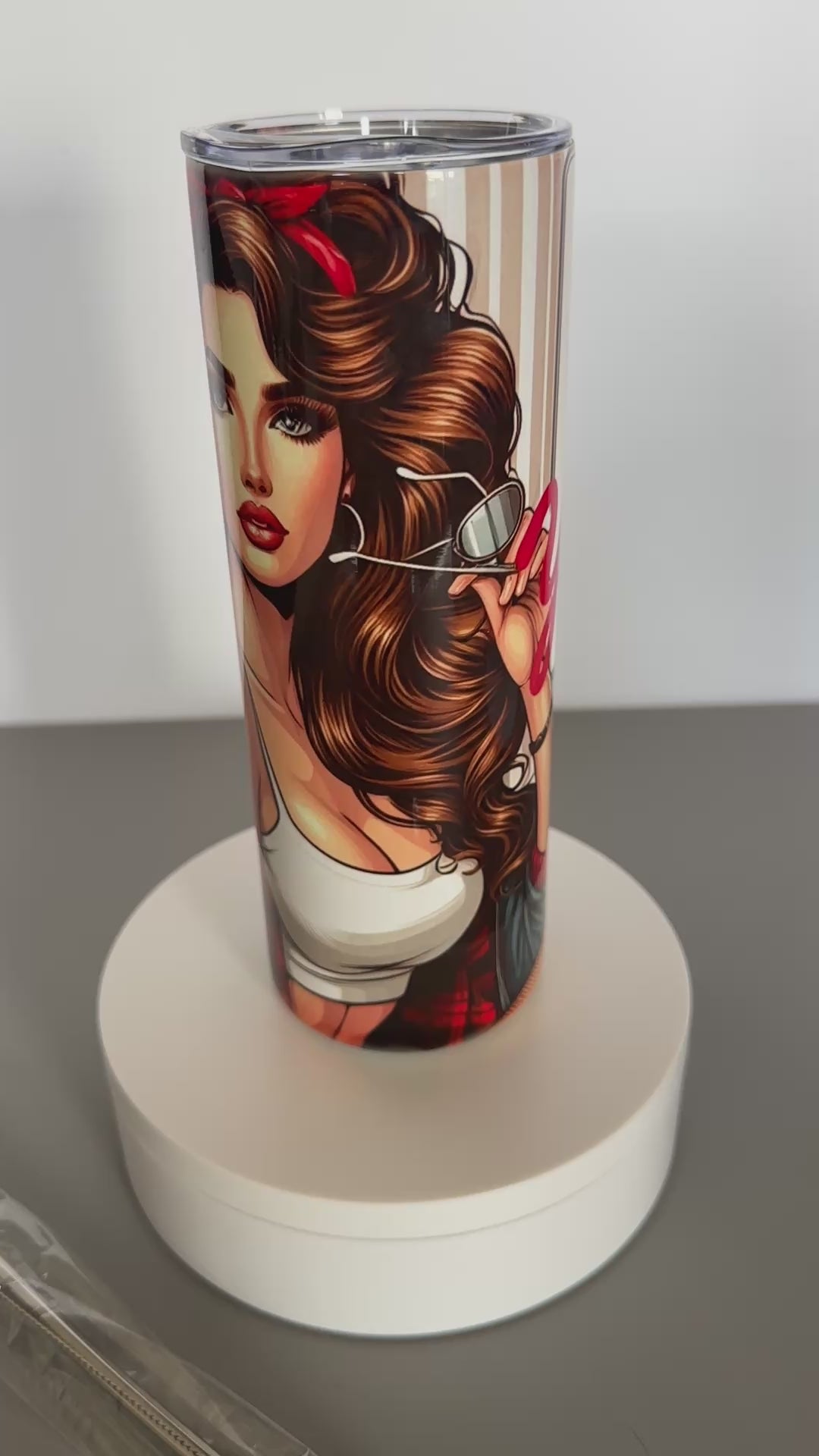 Personalized Accessories 20 oz Stainless Steel Tumbler Home Decor Accessories Eco-Friendly Tumblers Collector's Edition Drinkware Custom Pin-up Merchandise Artistic Travel Mug