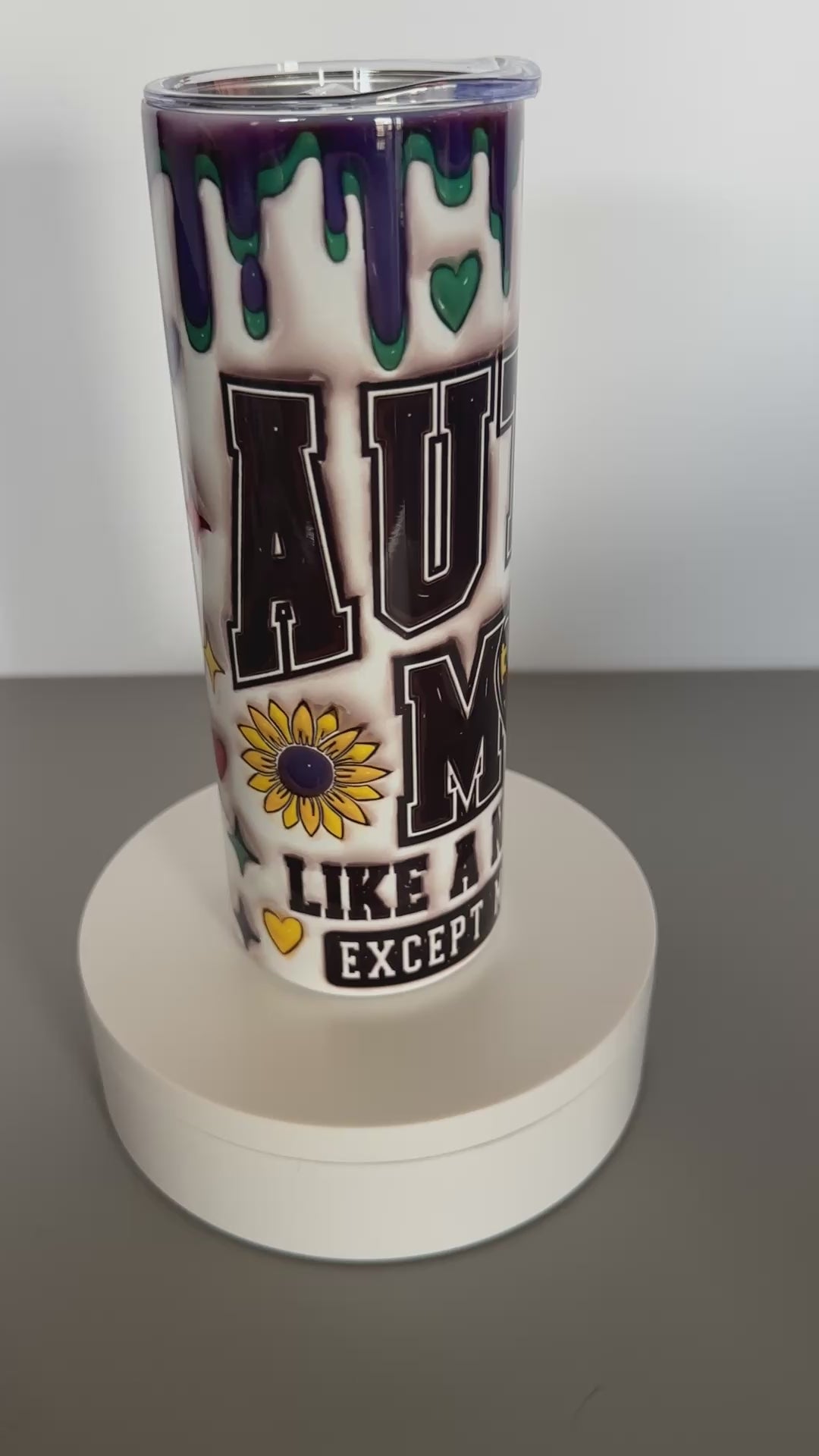 Autism Mom | Like A Mom Only Stronger | Proud Mom | Autism Month | 20 oz Stainless Steel Tumbler